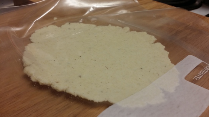 Pressed and flattened out masa